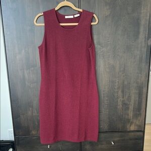 Burgundy Cashmere Sleeveless Dress
